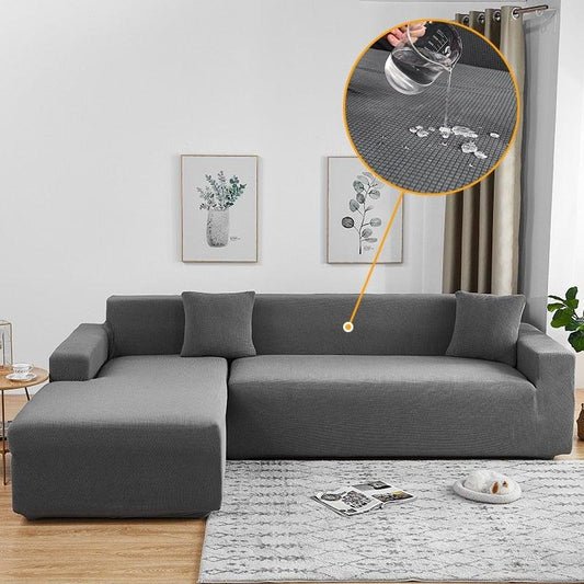 Elastic Waterproof Sofa Cover Plain Color Stretch Sofa Covers for Living Room Slipcover Couch Cover Furniture Protector Sofa Covers Non Slip Sofa Slipcovers with Elastic Hem Living Room Furniture Protector