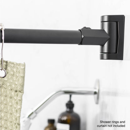 36 in. to 61 in. Curved Shower Rod (Black Finish)