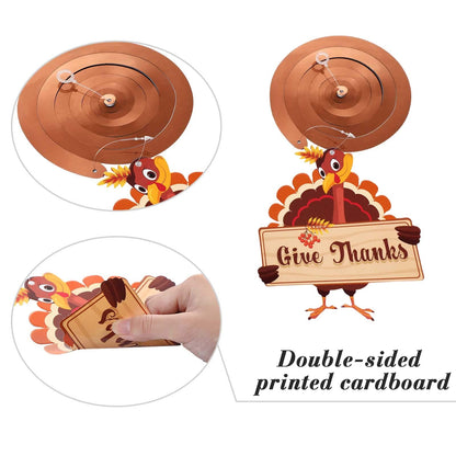 Blulu Thanksgiving Hanging Swirls Decorations Turkey Pumpkin Maple 30 Count