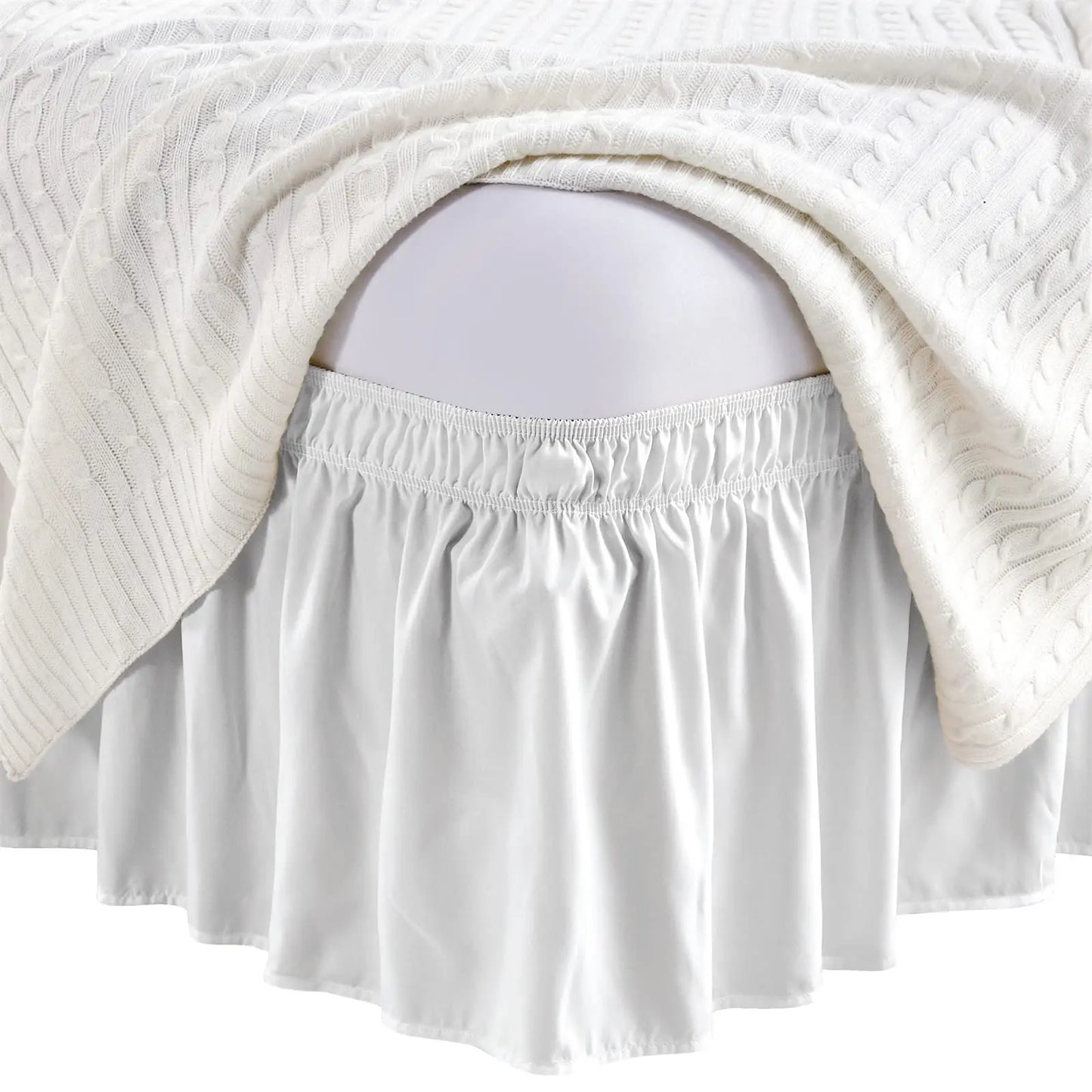 Elastic Bed Ruffles Bed Skirt Soft Comfortable Wrap Around Fade Resistant Bed Cover Without Surface Couvre Lit Bed Protector