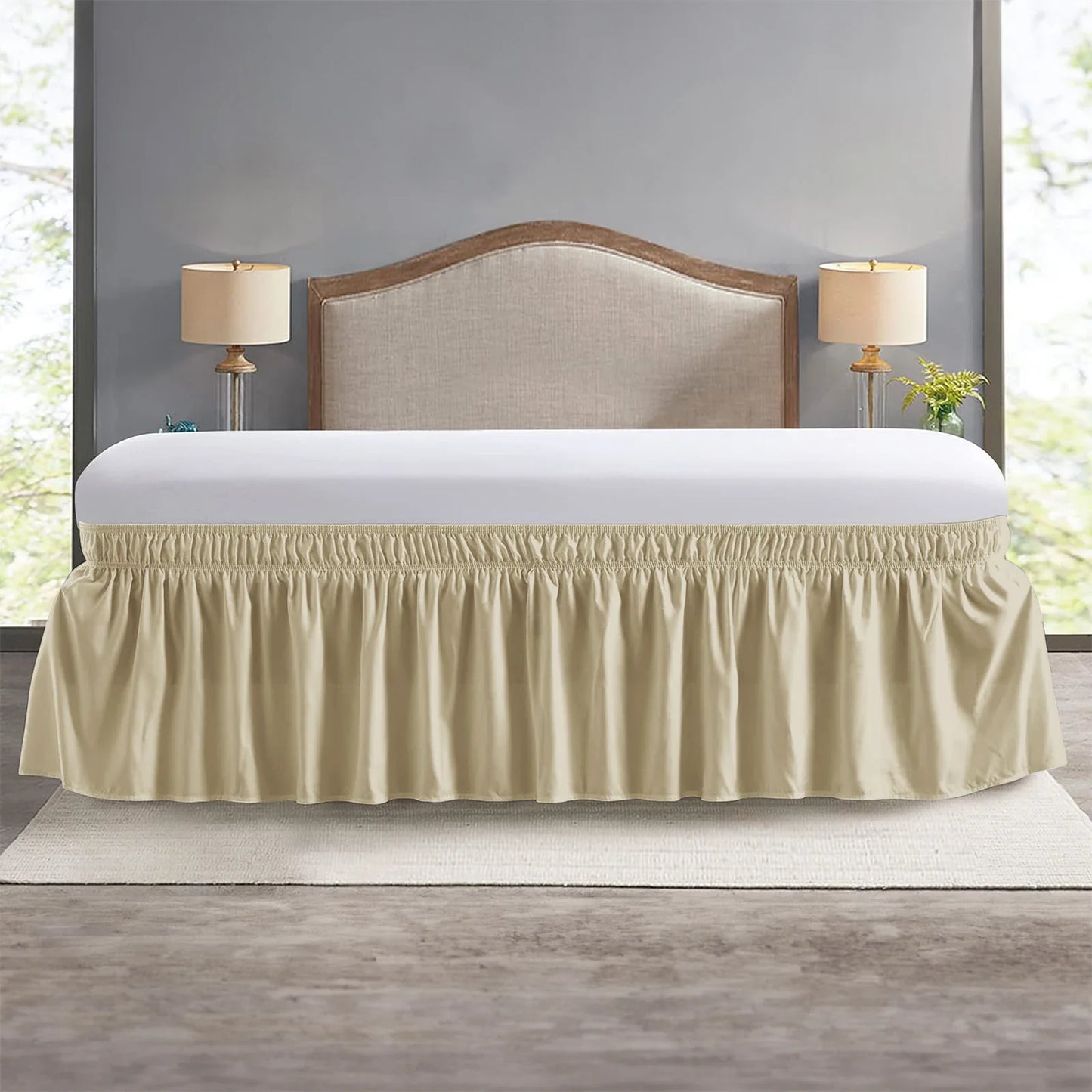 Elastic Bed Ruffles Bed Skirt Soft Comfortable Wrap Around Fade Resistant Bed Cover Without Surface Couvre Lit Bed Protector