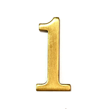 Brass House Number Self-Adhesive 3D Door Numbers Hotel Home Sticker Address Mailbox Numbers #0-9 Home Decoration