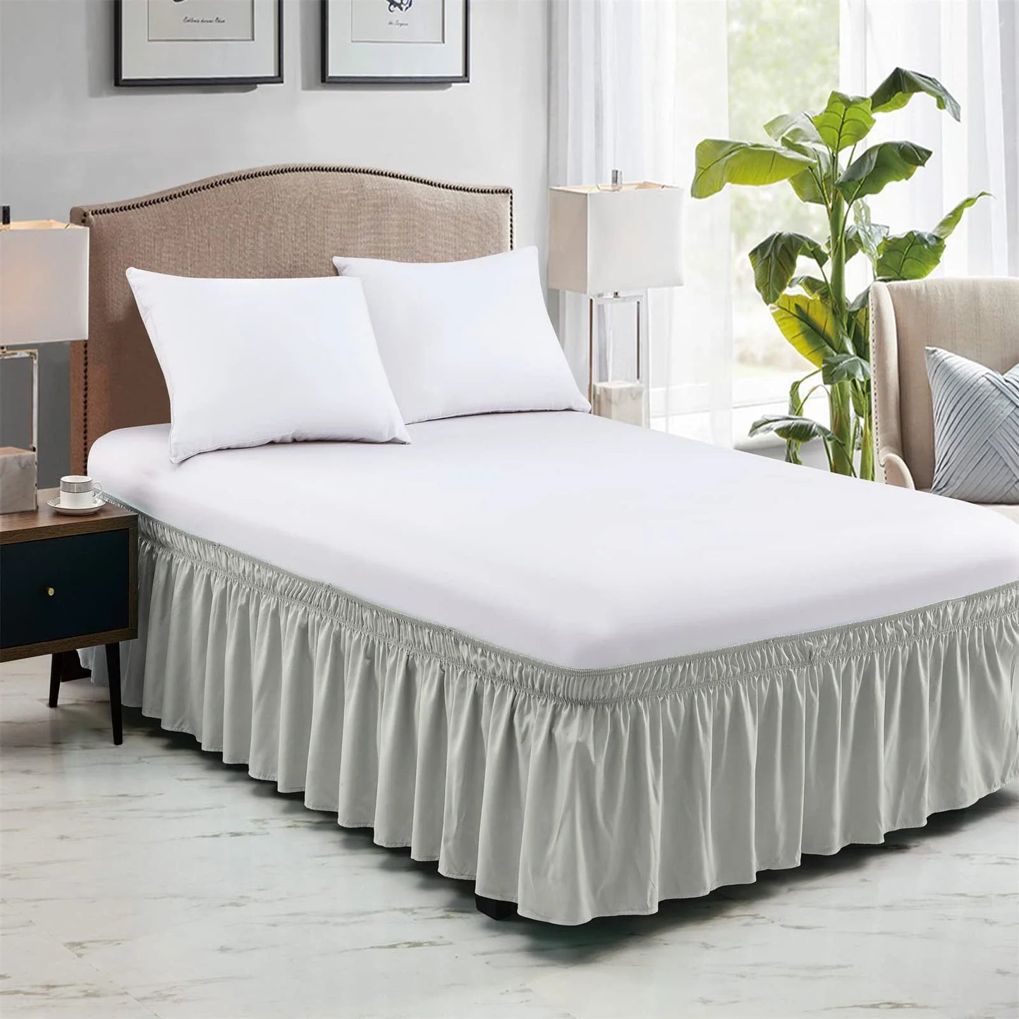 Elastic Bed Ruffles Bed Skirt Soft Comfortable Wrap Around Fade Resistant Bed Cover Without Surface Couvre Lit Bed Protector