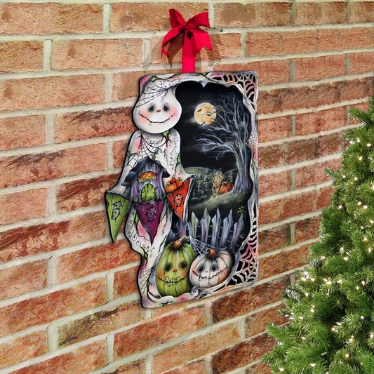 Night of the Pumpkins Holiday Door Decor by Jamie Mills-Price - Halloween Decor - 8611078H-MP