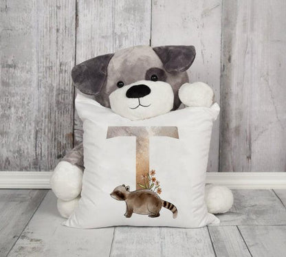 Animal Printed Pillow Cover Cartoon Giraffe Fox Bunny White Seat Polyester Decorative Cushion Cover Sofa Kids Room Alphabet Pillow Cover With Cute Animals Pillow Cases Outdoor Indoor Square Cushion Covers For Home Sofa Couch 45x45cm