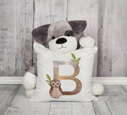 Animal Printed Pillow Cover Cartoon Giraffe Fox Bunny White Seat Polyester Decorative Cushion Cover Sofa Kids Room Alphabet Pillow Cover With Cute Animals Pillow Cases Outdoor Indoor Square Cushion Covers For Home Sofa Couch 45x45cm