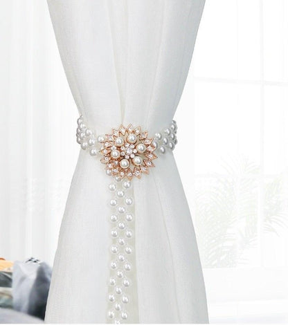 Curtain Tieback High Quality Elastic Holder Hook Buckle Clip Pretty and Fashion Polyester Decorative Home Accessories Modern Style Convenient Drape Tie Backs,Handmade Curtains Holdbacks Holder for Home Kitchen Office