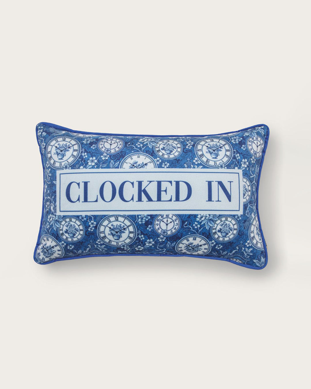 clocked in pillow
