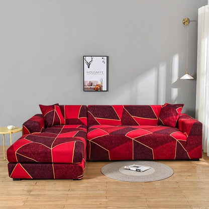 Elastic Sofa Covers for Living Room Stretch Slipcovers Sectional Couch Cover L Shape Corner Armchair Cover 1/2/3/4 Seater Slipcovers Elastic Stylish Printed Sectional Sofa Furniture Protector For Living Room