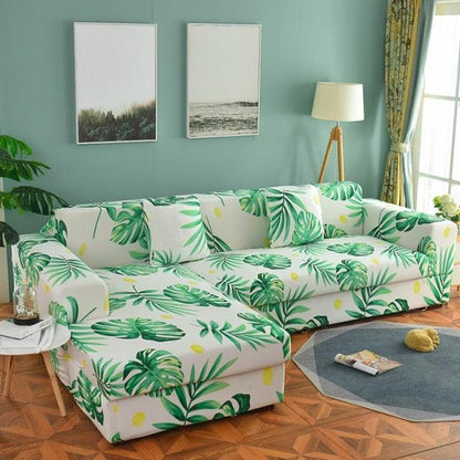 Elastic Sofa Covers for Living Room Stretch Slipcovers Sectional Couch Cover L Shape Corner Armchair Cover 1/2/3/4 Seater Slipcovers Elastic Stylish Printed Sectional Sofa Furniture Protector For Living Room