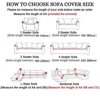 Elastic Sofa Covers for Living Room Stretch Slipcovers Sectional Couch Cover L Shape Corner Armchair Cover 1/2/3/4 Seater Slipcovers Elastic Stylish Printed Sectional Sofa Furniture Protector For Living Room
