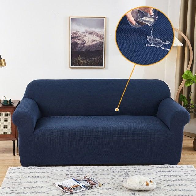 Elastic Waterproof Sofa Cover Plain Color Stretch Sofa Covers for Living Room Slipcover Couch Cover Furniture Protector Sofa Covers Non Slip Sofa Slipcovers with Elastic Hem Living Room Furniture Protector