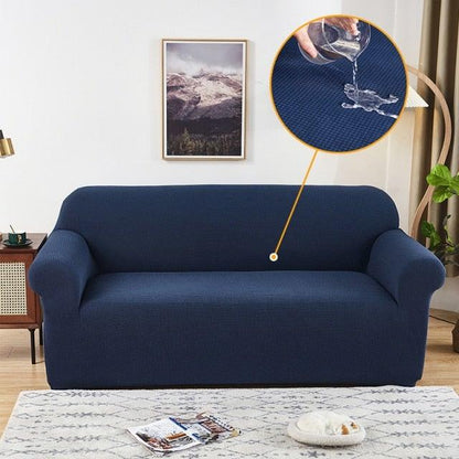 Elastic Waterproof Sofa Cover Plain Color Stretch Sofa Covers for Living Room Slipcover Couch Cover Furniture Protector Sofa Covers Non Slip Sofa Slipcovers with Elastic Hem Living Room Furniture Protector