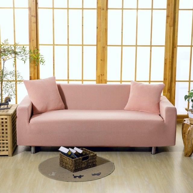 Elastic Waterproof Sofa Cover Plain Color Stretch Sofa Covers for Living Room Slipcover Couch Cover Furniture Protector Sofa Covers Non Slip Sofa Slipcovers with Elastic Hem Living Room Furniture Protector