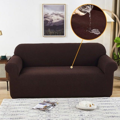 Elastic Waterproof Sofa Cover Plain Color Stretch Sofa Covers for Living Room Slipcover Couch Cover Furniture Protector Sofa Covers Non Slip Sofa Slipcovers with Elastic Hem Living Room Furniture Protector