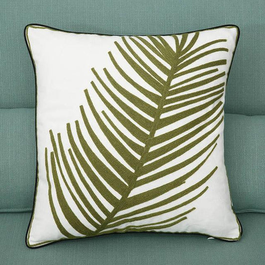 Ethnic Floral Embroidered Pillow Cover Vintage Style Cushion Cover Handmade Cavans Pillow Cases For Sofa Couch Chair Handmade Cotton Cover for Throw Pillows with Beautiful Modern Floral Patterns and Invisible Zipper 45x45cm
