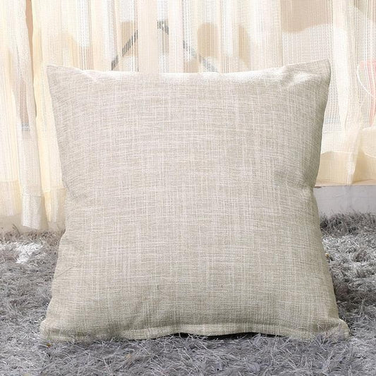 Linen Throw Pillow Cover Home Decorative Pillowcase Pillow Cover Burlap Square Cushion Cover Pillow Sham For Couch Living Room Light Linen Sofa Cafe Modern Solid Color Cushion Cover Square Pillow Case