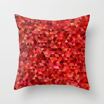 New Creative Red Cushion Case Hot Modern Home Outdoor Decorative Geometry Square Pillow Case Decorative Pillows Case Sofa Couch Seat Polyester Pillows Covers 45x45CM