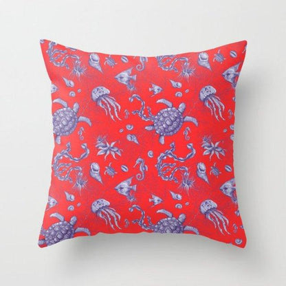 New Creative Red Cushion Case Hot Modern Home Outdoor Decorative Geometry Square Pillow Case Decorative Pillows Case Sofa Couch Seat Polyester Pillows Covers 45x45CM