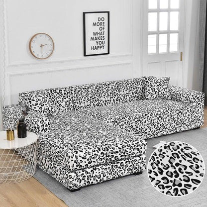 Sofa Cover Geometric Couch Cover Elastic Sofa Cover for Living Room Pets Corner L Shaped Chaise Longue Sofa Slipcover Shaped Sofa Slipcovers with Elastic Bottom, Jacquard Chaise Lounge Set for Living Room